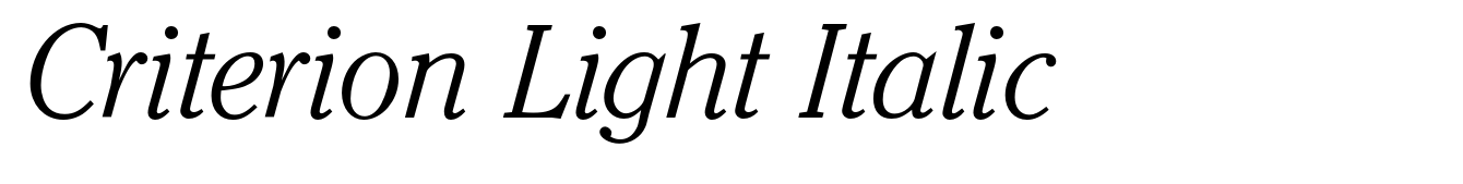 Criterion Light Italic